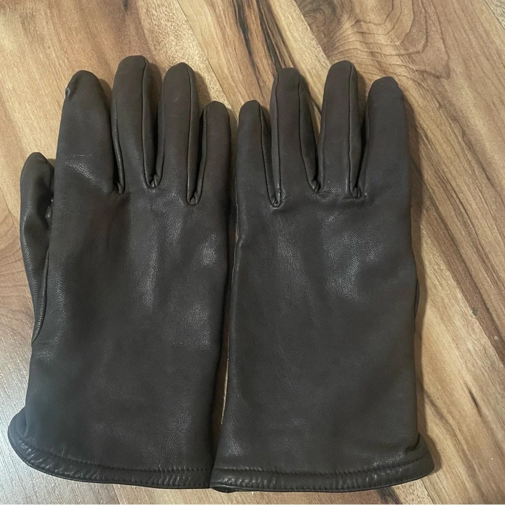 Auclair Brown Leather Driving Gloves Med - Picture 3 of 8